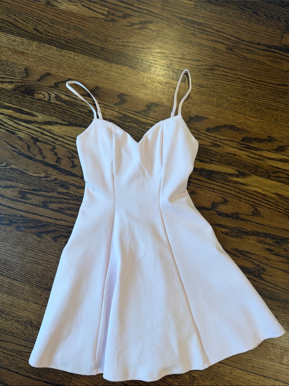 Zara Light Pink A-Line Dress with Spaghetti Straps